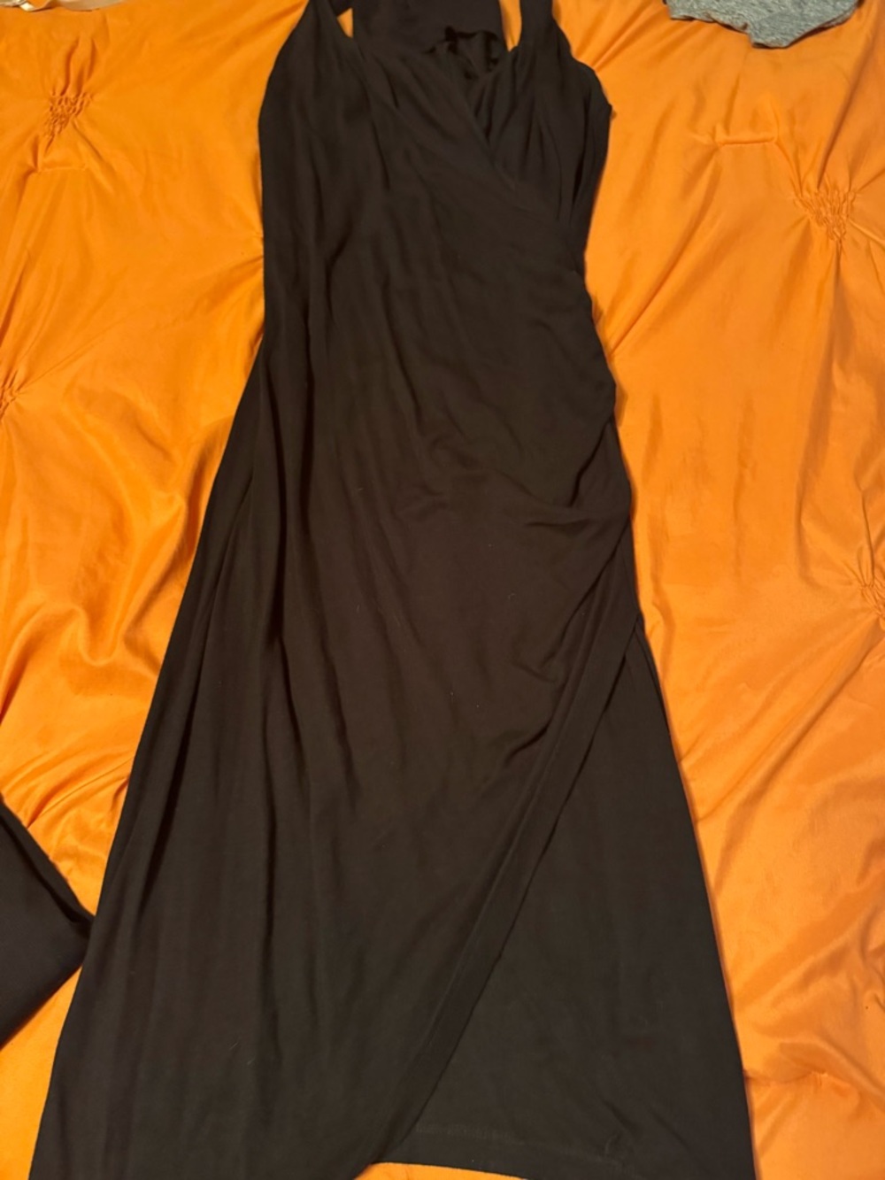 torrid Black Sleeveless Faux-Wrap Mini Dress